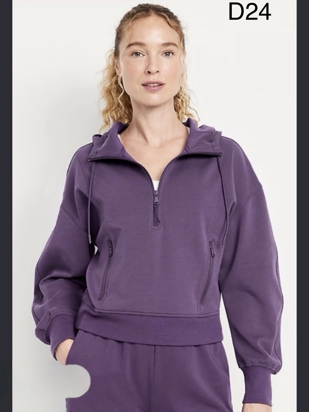 Old Navy Plum Half-Zip Hoodie, Size XL